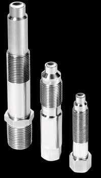 Three stainless steel sensor stem configurations